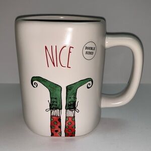 Rae Dunn Festive Double-Sided Mug - Green and Red